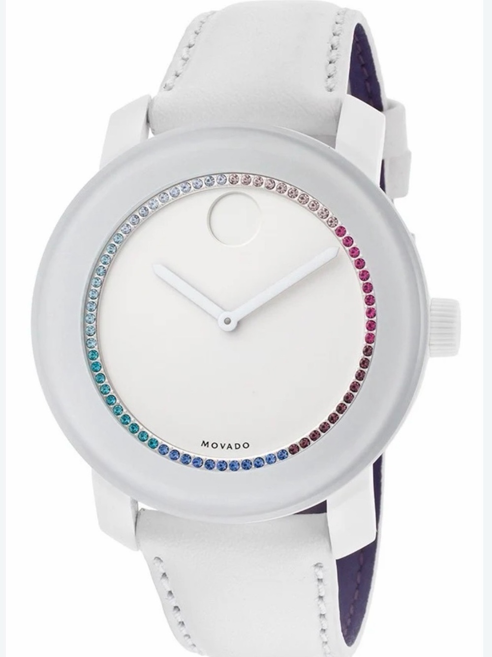 Authentic Movado Bold white leather women’s watch